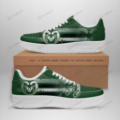 Colorado State Rams Logo Stripe Pattern Air Force 1 Printed In Green