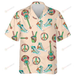 Colorful Hippie Pattern With Rainbow And Peace Symbol Hawaiian Shirt