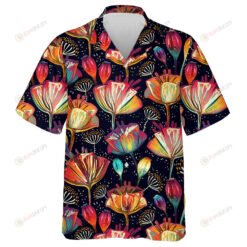 Colorful Pattern Of Impressive Flowers Buds Hand Drawn Hawaiian Shirt