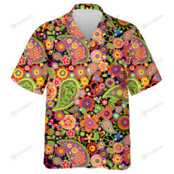 Colorful Pattern Of Peace Symbol Icon On White Background Hawaiian Shirt