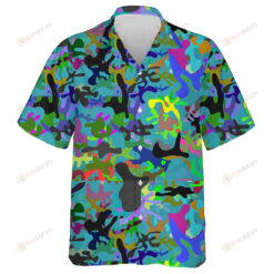 Colorful Spray Painting Festival Camouflage Background Hawaiian Shirt