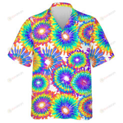 Colorful Tie Dye Painting In The Form Of Sunflowers Pattern Hawaiian Shirt