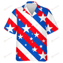 Coloring American Style Stripes And Stars Pattern Hawaiian Shirt