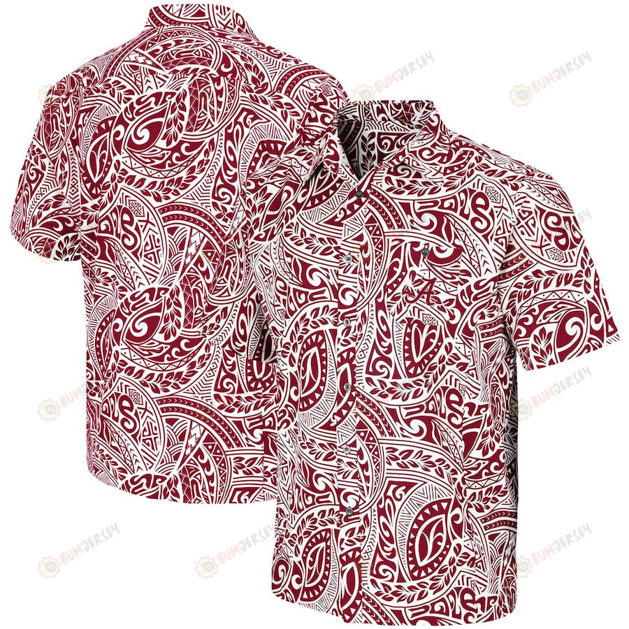 Colosseum Alabama Crimson Tide Crimson Make Like A Tree Camp Button-Up Hawaiian Shirt