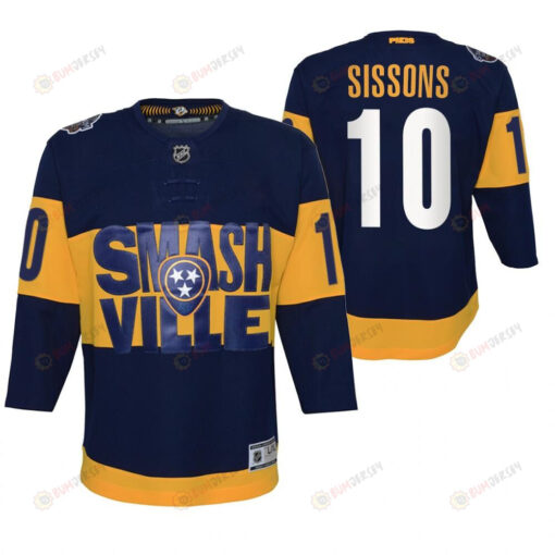 Colton Sissons 10 Predators 2022 Stadium Series Youth Navy Primegreen Jersey Jersey