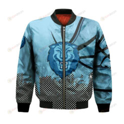 Columbia Lions Bomber Jacket 3D Printed Basketball Net Grunge Pattern