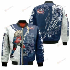 Columbus Blue Jackets And Zombie Pattern Bomber Jacket