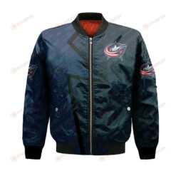 Columbus Blue Jackets Bomber Jacket 3D Printed Abstract Pattern Sport