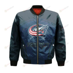 Columbus Blue Jackets Bomber Jacket 3D Printed Custom Text And Number Curve Style Sport