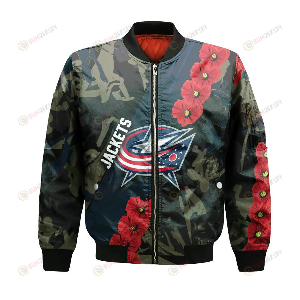 Columbus Blue Jackets Bomber Jacket 3D Printed Sport Style Keep Go on