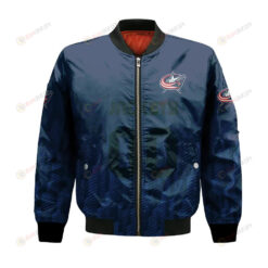Columbus Blue Jackets Bomber Jacket 3D Printed Team Logo Custom Text And Number