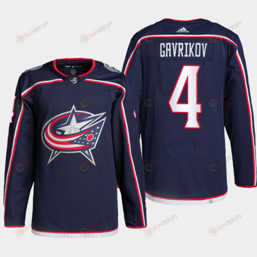 Columbus Blue Jackets Vladislav Gavrikov 4 Navy Home Primegreen Jersey 2022-23