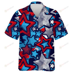 Comic Book Style Stars 4th July USA Independence Day Hawaiian Shirt