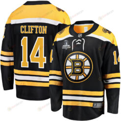 Connor Clifton 14 Boston Bruins Stanley Cup 2023 Playoffs Patch Home Breakaway Men Jersey - Black