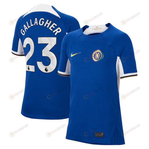 Conor Gallagher 23 Chelsea 2023/24 Home YOUTH Jersey - Blue