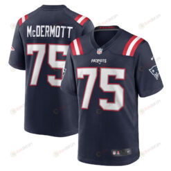 Conor McDermott 75 New England Patriots Game Men Jersey - Navy