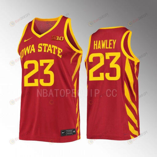 Conrad Hawley 23 Iowa State Cyclones Cardinal Jersey 2022-23 College Basketball