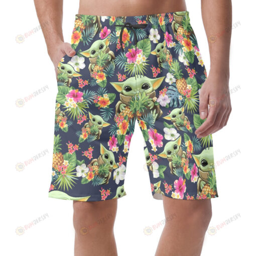 Cool Baby Yoda Pineapple Hawaiian Shorts Summer Shorts Men Shorts - Print Shorts