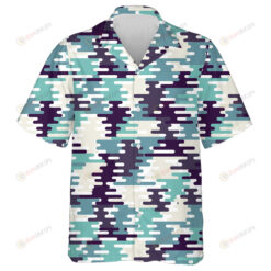 Cool Design Abstract Blue Gray Camo Illstration  Hawaiian Shirt