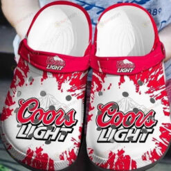 Coors Light Beer On Red Pattern Crocs Crocband Clog Comfortable Water Shoes - AOP Clog