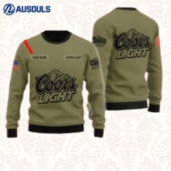 Coors Light Flag Military Green Personalized Ugly Sweaters For Men Women Unisex