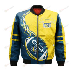 Coppin State Eagles Bomber Jacket 3D Printed Flame Ball Pattern