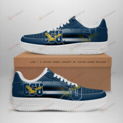 Coppin State Eagles Logo Stripe Pattern Air Force 1 Printed In Blue