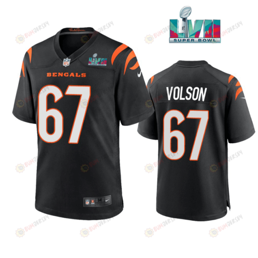 Cordell Volson 67 Cincinnati Bengals Super Bowl LVII Men's Jersey- Black