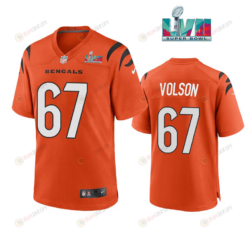 Cordell Volson 67 Cincinnati Bengals Super Bowl LVII Men's Jersey- Orange