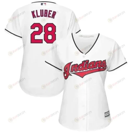 Corey Kluber Cleveland Indians Women's Home Cool Base Jersey - White