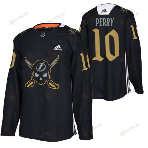 Corey Perry Lightning 2022 Pirate-themed Warmup Black Gasparilla inspired Jersey 10 Jersey