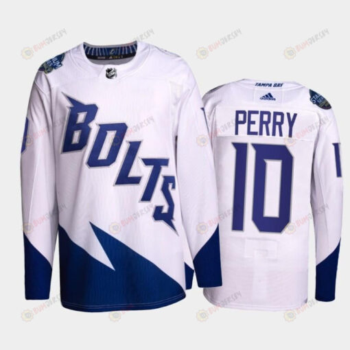 Corey Perry Lightning 2022 Stadium Series White Primegreen Jersey