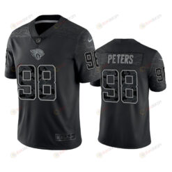 Corey Peters 98 Jacksonville Jaguars Black Reflective Limited Jersey - Men