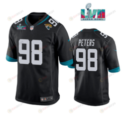 Corey Peters 98 Jacksonville Jaguars Super Bowl LVII Super Bowl LVII Men's Jersey- Black