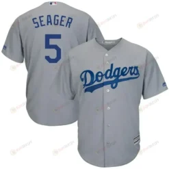 Corey Seager Los Angeles Dodgers Road Official Cool Base Player Jersey - Gray Color