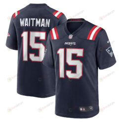 Corliss Waitman 15 New England Patriots Game Men Jersey - Navy