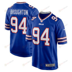 Cortez Broughton 94 Buffalo Bills Home Game Player Jersey - Royal