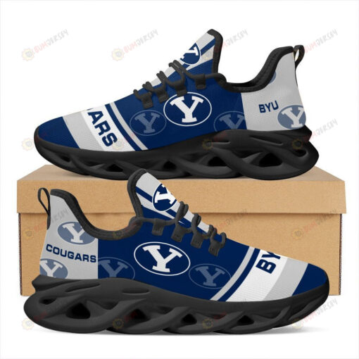 Cougars Shadow Logo Pattern 3D Max Soul Sneaker Shoes In Blue White