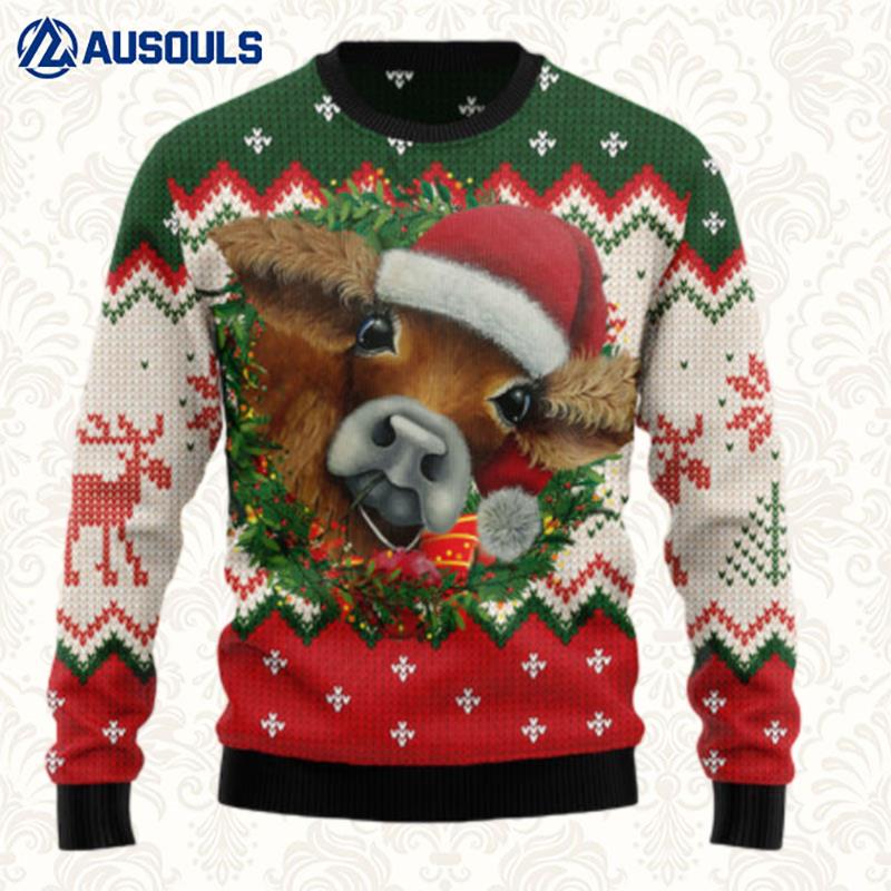 Cow Xmas Ugly Sweaters For Men Women Unisex