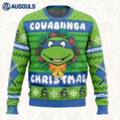 Cowabunga Christmas Teenage Mutant Ninja Turtles Knitted Christmas Ugly Sweaters For Men Women Unisex