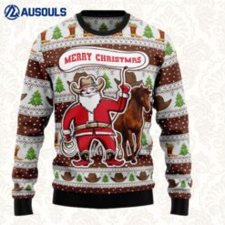 Cowboy Santa Claus TY239 Ugly Christmas Sweater Ugly Sweaters For Men Women Unisex