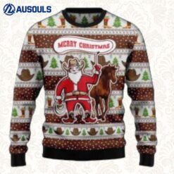Cowboy Santa Claus Ugly Christmas Sweater Ugly Sweaters For Men Women Unisex