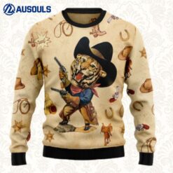 Cowboy Tiger Ugly Sweaters For Men Women Unisex