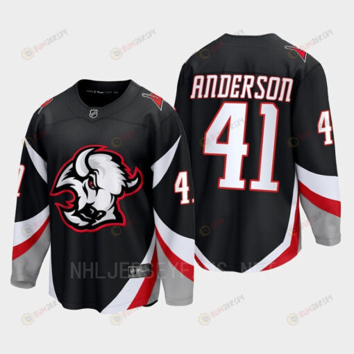 Craig Anderson 41 Buffalo Sabres 2022-23 Goathead Third Premier Breakaway Player Black Jersey