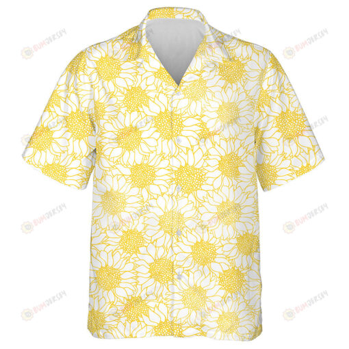 Creative Hand Drawn Bright Sunflowers Pattern Hawaiian Shirt