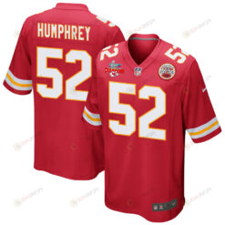 Creed Humphrey 52 Kansas City Chiefs Super Bowl LVII Champions 3 Stars Men's Jersey - Red