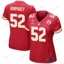 Creed Humphrey 52 Kansas City Chiefs Super Bowl LVII Champions 3 Stars WoMen's Jersey - Red