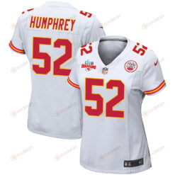 Creed Humphrey 52 Kansas City Chiefs Super Bowl LVII Champions 3 Stars WoMen's Jersey - White