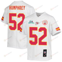 Creed Humphrey 52 Kansas City Chiefs Super Bowl LVII Champions Youth Jersey - White