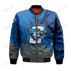 Creighton Bluejays Bomber Jacket 3D Printed Basketball Net Grunge Pattern